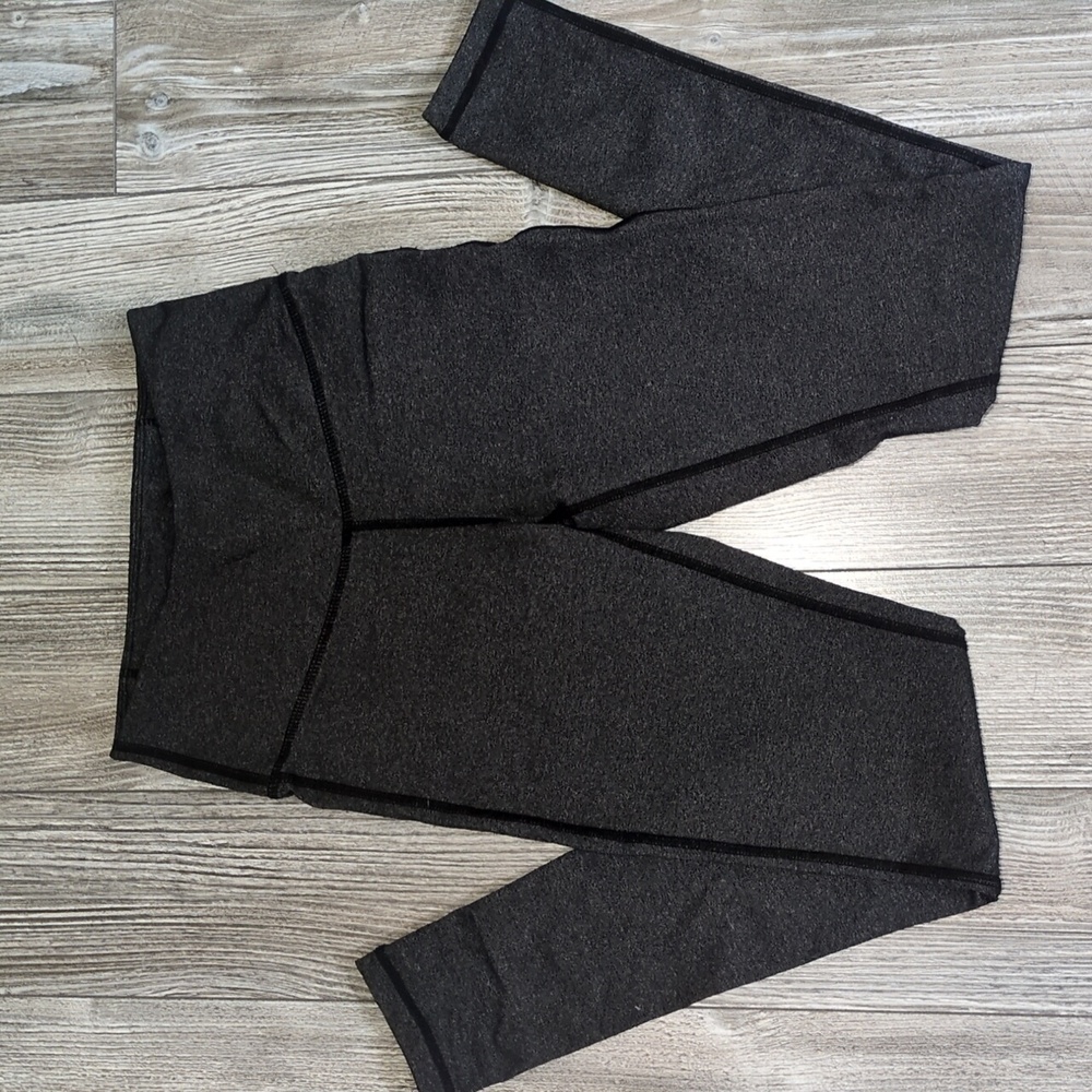 Queenie Ke Heathered Dark Grey High-waisted Yoga Leggings XS